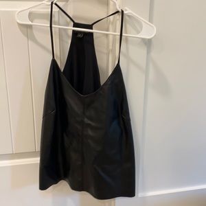 Leather look camisole